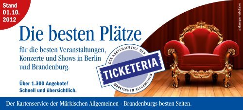 Veranstaltungskalender der Ticketeria - Märkische Allgemeine