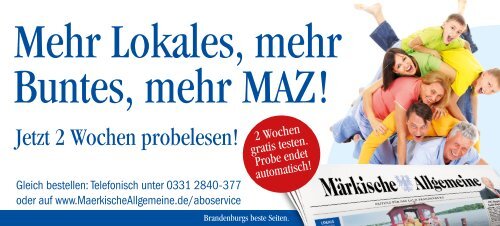 Veranstaltungskalender der Ticketeria - Märkische Allgemeine