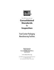 Consolidated Standards for Inspection Food Contact Packaging ...