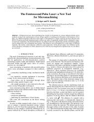 The Femtosecond Pulse Laser: a New Tool for Micromachining