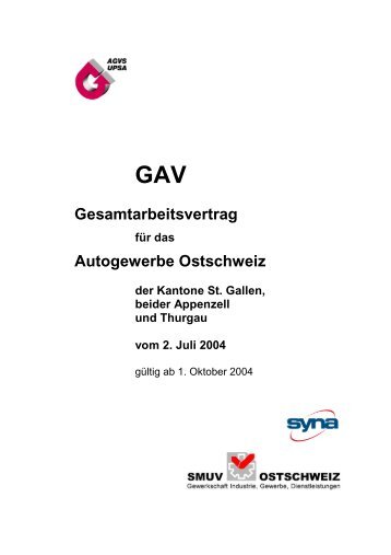 GAV Autogewerbe Ostschweiz - Auto Gewerbe Verband Schweiz