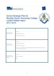 School Strategic Plan for Bendigo Senior Secondary College ...