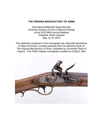 THE VIRGINIA MANUFACTORY OF ARMS