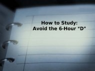 How to Study: Avoid the 6-Hour “D”