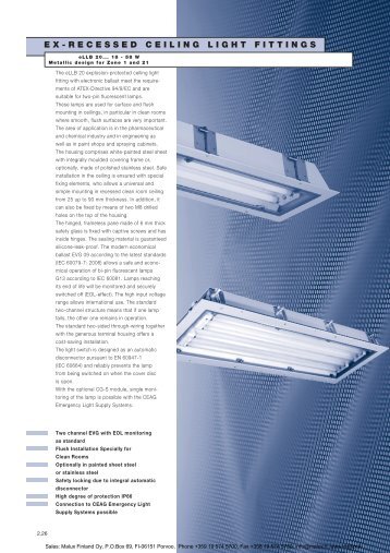 ex-recessed ceiling light fittings - Malux Finland Oy