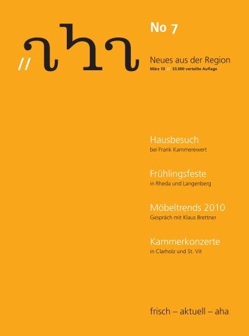 Ostern, Familienfeiern und andere Feste - aha-Magazin