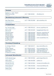 Kontaktdaten aller MitarbeiterInnen