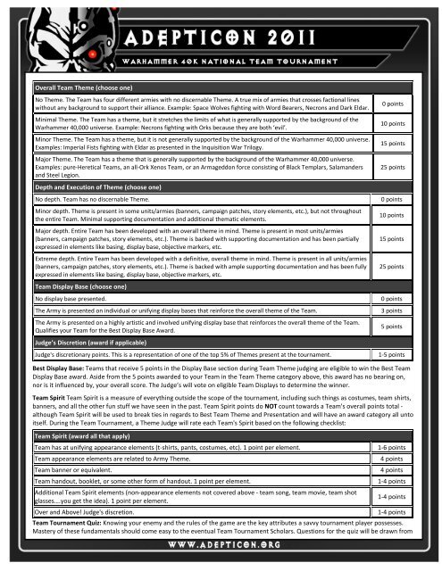 AdeptiCon 2011 Warhammer 40K Team Tournament