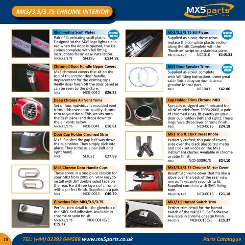 Catalogue - MX5 Parts