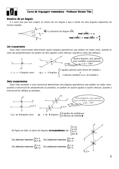 Ângulos no plano