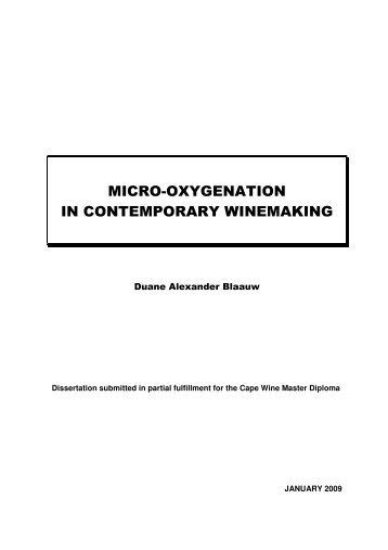 micro-oxygenation in contemporary winemaking - Cape Wine ...