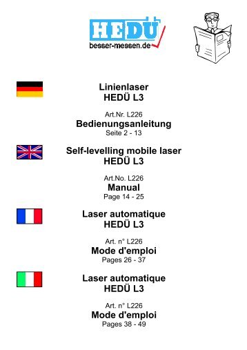 Laser automatique HEDÜ L3 - Hedue