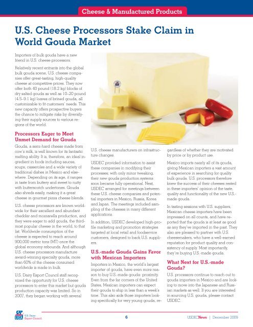 INSIDE: - US Dairy Export Council