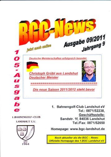 Ausgabe 09 / 2011 - BGC Landshut