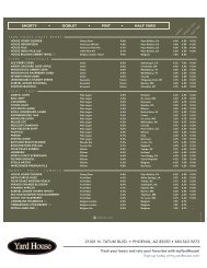 Beer Menu - Yard House Restaurants