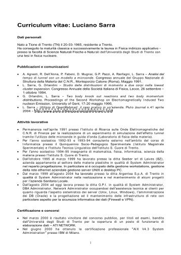 Curriculum vitae: Luciano Sarra - Matematicamente.it