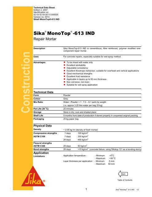 Sika MonoTop-613 IND - Sika Indonesia