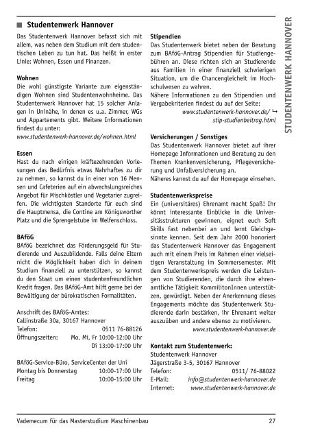 VADEMECUM - Fakultät für Maschinenbau - Leibniz Universität ...