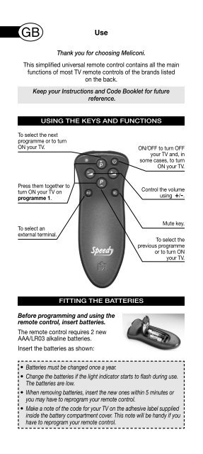 how to program urc remote to leave tv on after changing