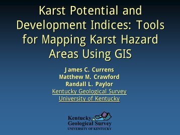 Tools for mapping Karst Hazard Regions Using GIS - Marshall ...