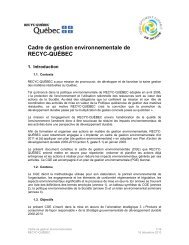 Cadre de gestion environnementale de RECYC-QUÃBEC