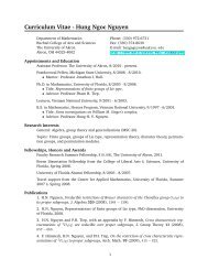 Curriculum Vitae - Hung Ngoc Nguyen - Department of Mathematics ...