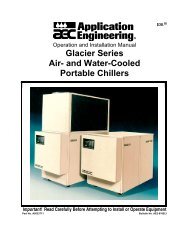 Glacier Series Air- and Water-Cooled Portable Chillers Important!