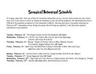 Seussical Rehearsal Schedule