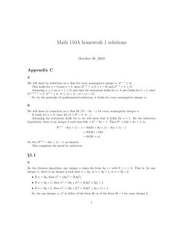 Math 110A homework 1 solutions - UCLA Department of Mathematics