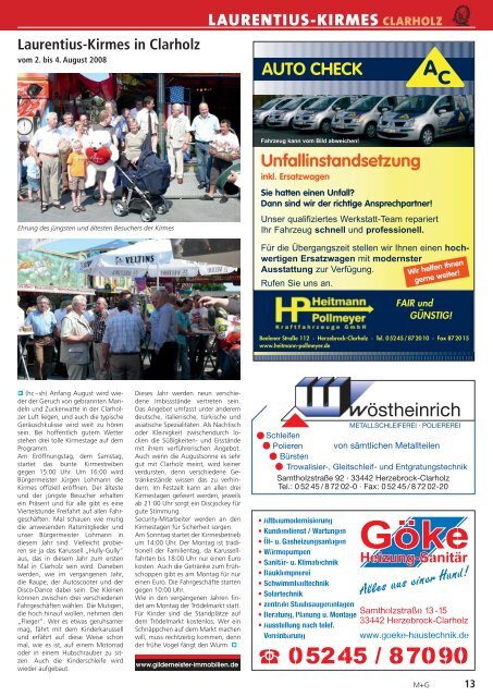 Schützenfest Clarholz-Heerde - Gewerbeverein Herzebrock-Clarholz