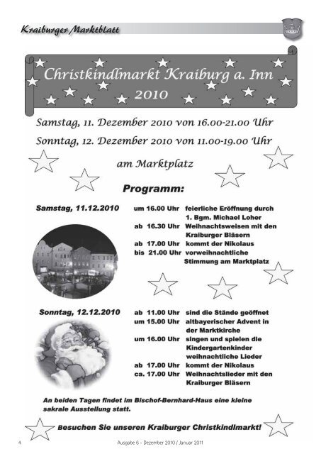 Ausgabe 6 - Dezember '10 / Januar ' - Markt Kraiburg am Inn