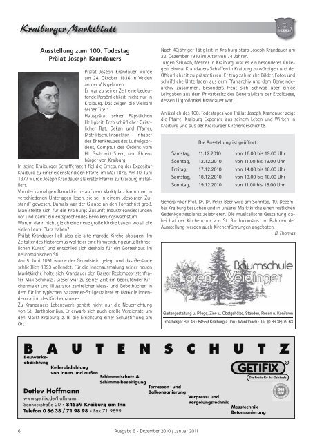 Ausgabe 6 - Dezember '10 / Januar ' - Markt Kraiburg am Inn