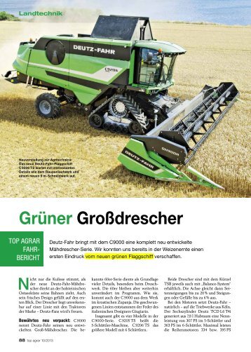 Fahrbericht Deutz Fahr C9000 - Arneuba