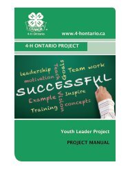 Youth Leader Manual - 4-H Ontario