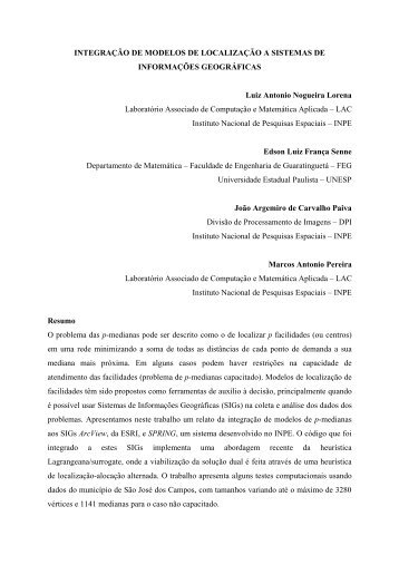 Integração de Modelos de Localização a Sistemas de Informações ...
