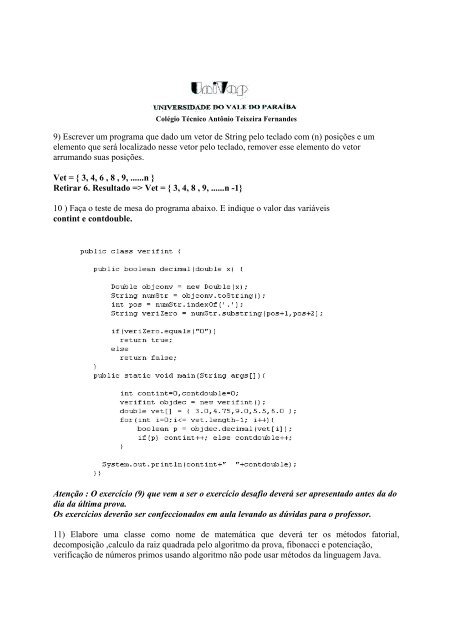 Lista de POO-III - 2Bim (Java) - Univap