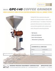 MODEL GPC-140 COFFEE GRINDER - Modern Process Equipment