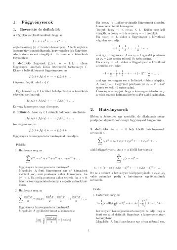 Hatványsorok és Taylor-sorok