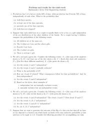 Problems and results for the ninth week Mathematics A3 for Civil ...