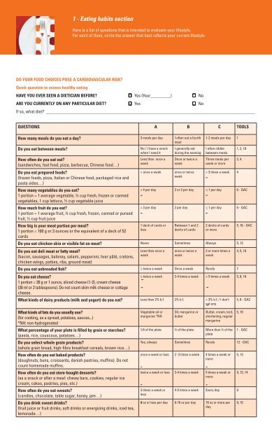 Lifestyle questionnaire - IRCM