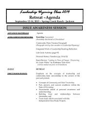 RETREAT AGENDA - Leadership Wyoming