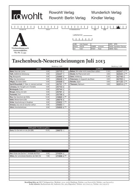 Taschenbuch-Neuerscheinungen Juli 2013 - Fuxx