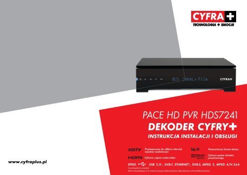PACE HD PVR HDS7241 DEKODER CYFRY+