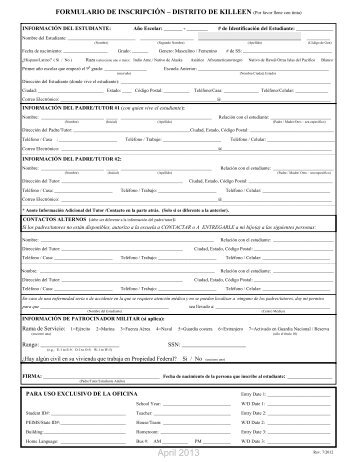 Tarjeta de Registro