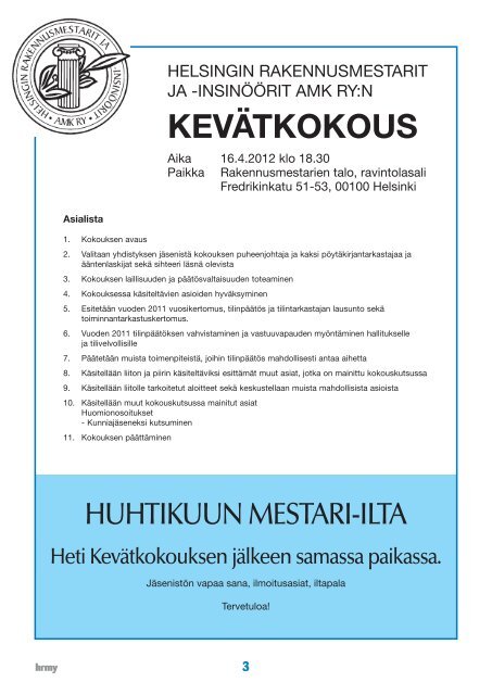 Yhdistyksen jÃ¤senlehti 4/12, PDF tiedosto - Helsingin ...