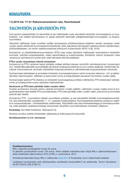 Yhdistyksen jÃ¤senlehti 4/12, PDF tiedosto - Helsingin ...