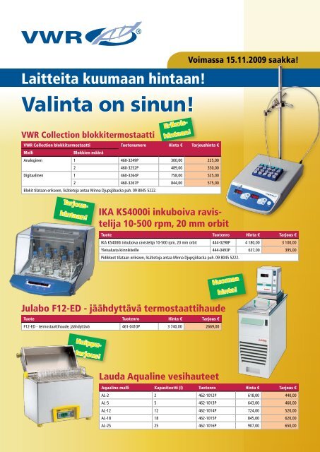 Valinta on sinun! - VWR-International GmbH