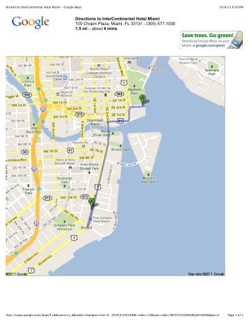 Brickell to InterContinental Hotel Miami - Google Maps