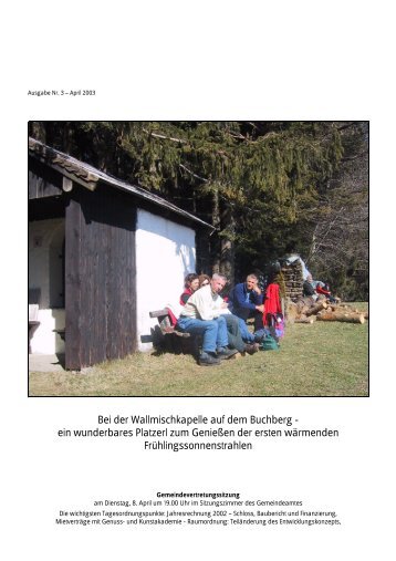 Veranstaltungen und Termine April 2003 - Mattsee