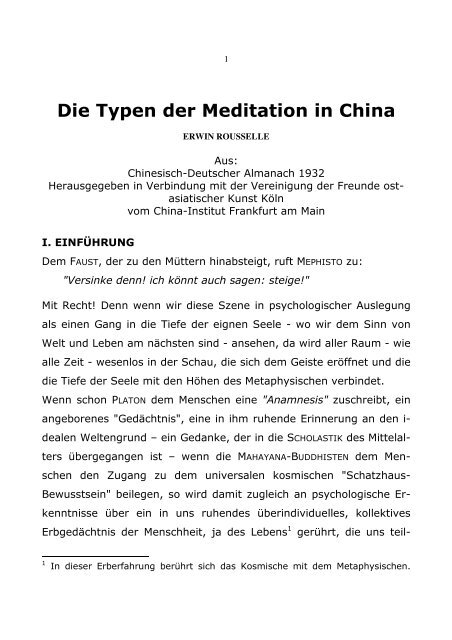Die Typen der Meditation in China - mathias-zdarsky.de